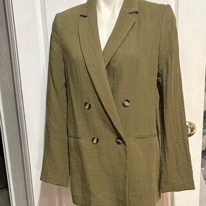 H&M Olive Double-Breasted Women's Blazer